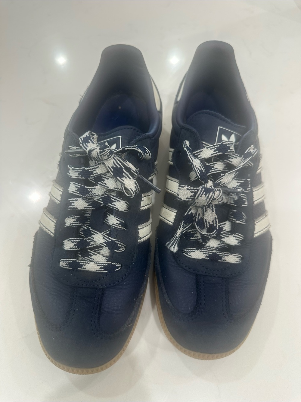adidas Men’s Navy Sneakers with White Stripes